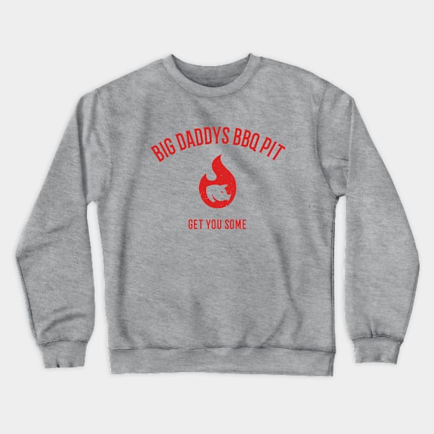 Red BBQ Pit Crewneck Sweatshirt by Big Daddys BBQ Pit